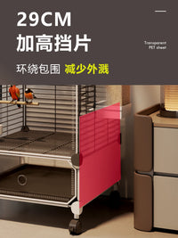Large Parrot Breeding Cage with Anti-Splash Design and Wheels