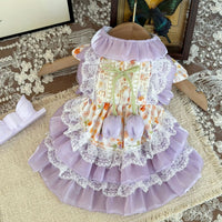 Handmade Yellow-Purple Tulle Pet Dress for Cats and Dogs