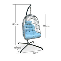 Xinningju Foldable Rattan Swing Chair for Indoor/Outdoor Use, Modern Minimalist Balcony Leisure Hanging Chair