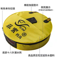 Thickened Double-Layer Canvas Fishing Bag Round Handheld Fish Guard Bag Fishing Net Bag