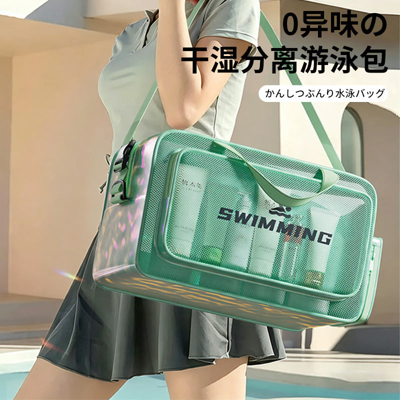 Waterproof Dry Wet Separation Swim Bag with Shoulder Strap for Sports, Gym, and Travel