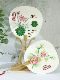 Quilling Art Chinese Style Round Fan DIY Material Kit for Students and Craft Activities