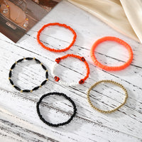 Halloween Skull Clay Bead Bracelet Set for Women