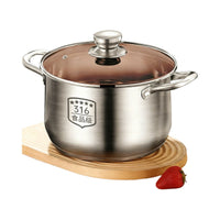 316 Stainless Steel Steamer Pot with Lid, Food Grade Induction Cooker Compatible Soup Pot with Steaming Rack