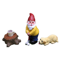 Miniature Golfing Gnome Figurine for Christmas Garden Decor