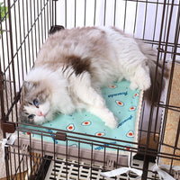 Summer Ice Silk Pet Cooling Mat for Cat Cages and Platforms, Tie-On Design
