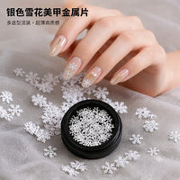 Christmas Snowflake Nail Art Metal Flakes Set for Manicure Decoration