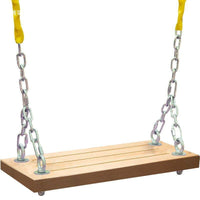 Outdoor Wooden Swing Seat with Iron Chains for Yard and Patio