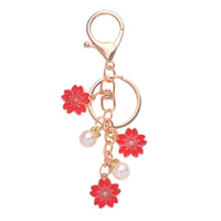 Japanese Style Cherry Blossom & Koi Fish Pearl Keychain for Bags and Gifts
