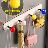 Dopamine Magnetic Door Hook Rack - No-Drill Strong Bearing Capacity for Clothes, Hats, Keys
