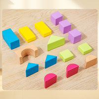 Wooden Large Particle Building Blocks for Toddlers, Educational Beechwood Toy for 1-3 Year Olds