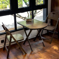 Solid Wood Folding Table and Chair Set for Home, Commercial, Outdoor, Balcony, Living Room, Coffee Table, Tea Table, Vintage Style