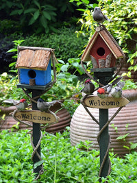 Garden Birdhouse Yard Decoration Outdoor Small Fence Landscape Gardening Balcony Ground Plug Kindergarten Ornament