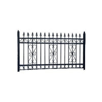 Wrought Iron Fence Panel for Outdoor Residential and Commercial Security, Hot-Dip Galvanized European Style Decorative Barrier