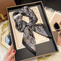 70cm French Elegant Paisley Print Square Scarf for Women, Headscarf and Neckerchief