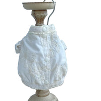 Pet Cat Dog French Shirt Summer Thin Small Dog Lapel Printed Clothes Cat Embroidery Dress