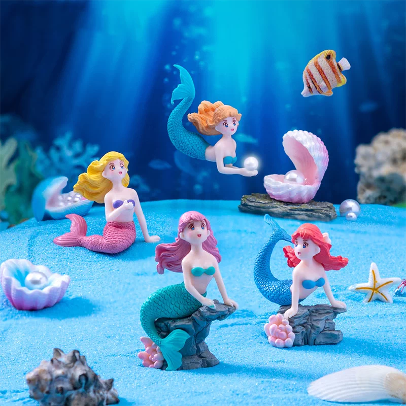 Mermaid and Shell Micro Landscape Ornaments for Aquarium Decor