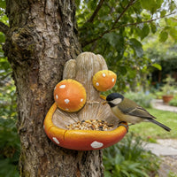 Mushroom Decorative Bird Feeder for Outdoor Garden and Patio
