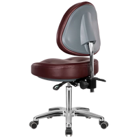 Dental Assistant Stool with Backrest and Foot Ring, Adjustable Swivel Chair for Clinic, Lab, Salon