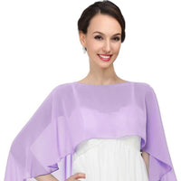 European Style Chiffon Evening Dress Shawl Cape Scarf Sun Protection Breathable Solid Color Long Shawl
