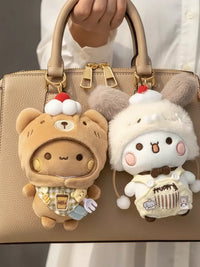 Cute Cartoon Plush Doll Keychain Pendant for Couples, Backpack Charm Gift