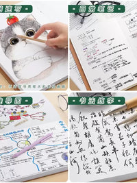 A5/B5 Blank Kraft Paper Notebook Set for Students, 256 Pages, Unlined/Lined/Grid Options