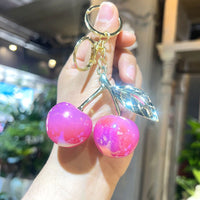 Luxury Alloy Cherry Leaf Keychain for Bags and Backpacks