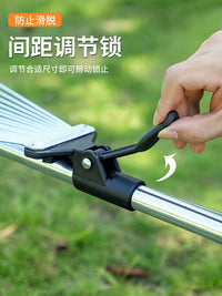 Stainless Steel Garden Leaf Rake and Outdoor Broom Set for Lawn and Yard Cleaning