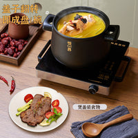 High-Temperature Ceramic Casserole Pot for Stews and Rice, Gas and Electric Stovetop Compatible