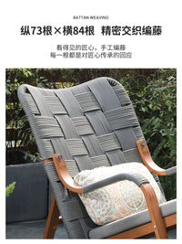 Outdoor Wicker Rocking Lounge Chair Set with Coffee Table for Garden Patio Balcony