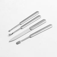 Stainless Steel Nail File and Cuticle Pusher Set