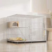 Large Double-Layer Rabbit Cage with Automatic Waste Tray for Indoor Pets