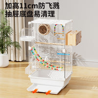 Large Acrylic Bird Cage with Anti-Splash Design for Parrots and Mynahs, Breeding Aviary