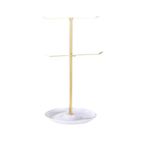 2-Tier Metal Jewelry Organizer Stand for Bracelets, Necklaces, Sunglasses, and Headbands