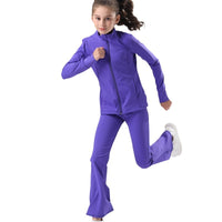 Kids' UV Protection Breathable Long Sleeve Yoga Set for Running & Outdoor Activities