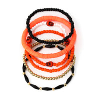 Halloween Skull Clay Bead Bracelet Set for Women
