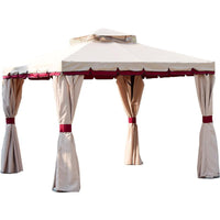 Outdoor Patio Gazebo Canopy Tent with UV Protection and Rain Cover