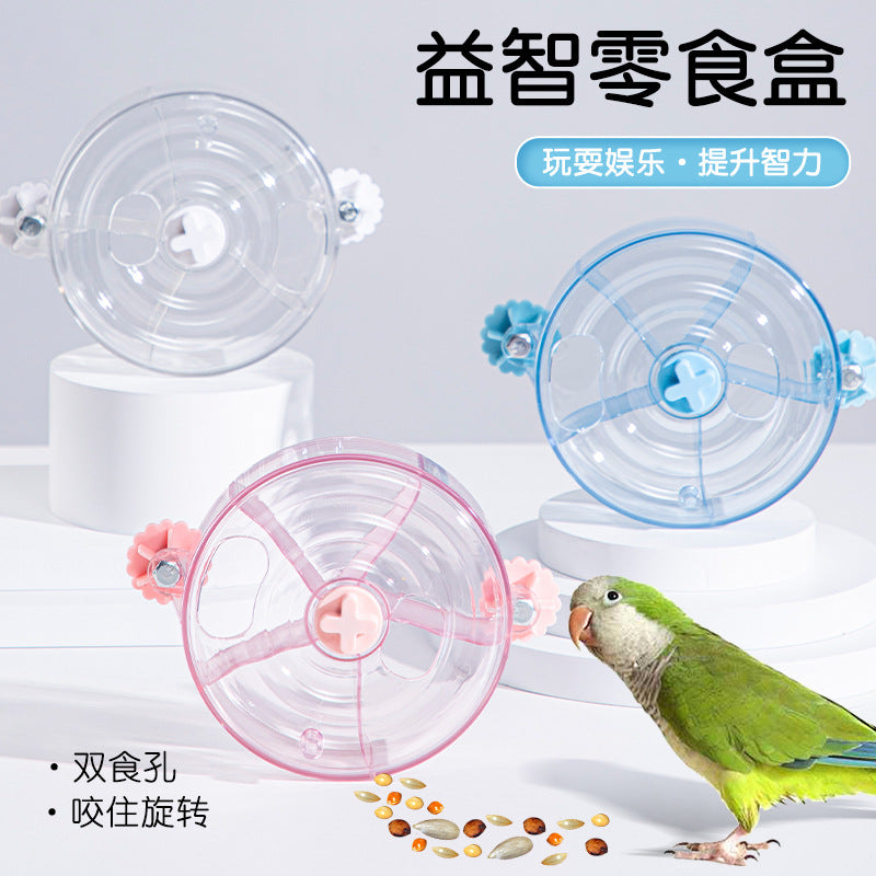 Rotating Foraging Feeder Toy for Small to Medium Parrots, Budgies, Cockatiels - Automatic Dispenser Chew Toy