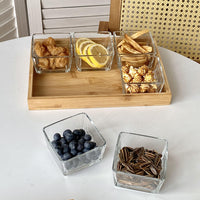 Divided Glass Serving Dish for Snacks, Fruits, Nuts, and Candies