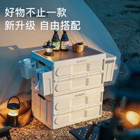 Portable Collapsible Storage Box with Lid for Camping, Picnics, Car, and Outdoor Organization