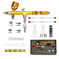 AR180 Airbrush Kit for Automotive Painting, Art, and Model Craft with 0.2-0.5mm Nozzles