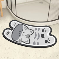 Diatomaceous Earth Animal Bath Mat - Non-Slip Absorbent U-Shaped Shower Room Floor Mat