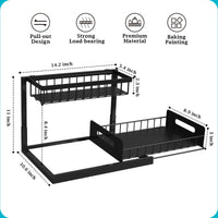 Pull-Out Under Sink Organizer Rack for Kitchen and Home Storage
