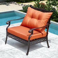 Outdoor Cast Aluminum Sofa and Coffee Table Set for Garden Patio Sunroom - Weatherproof and UV Resistant