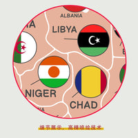 Educational World Map with Flags for Kids - English Learning Wall Art