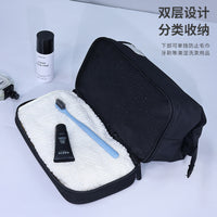 Waterproof Double-Layer Travel Toiletry Bag for Men with Wet/Dry Separation