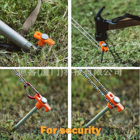 20-Piece Orange Camping Tent Stakes Heavy Duty Metal Ground Pegs for Outdoor Garden