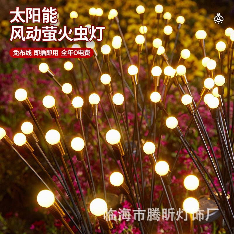 Solar Powered Swaying Firefly Garden Lights Outdoor Lawn Decorative Landscape Lamps