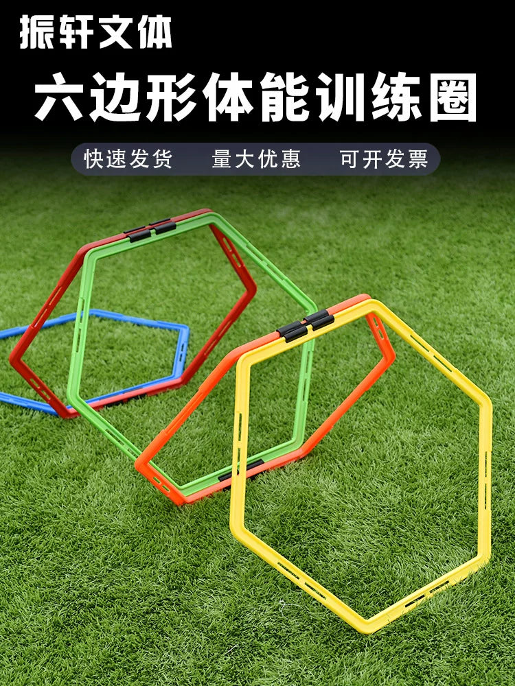 Multi-functional Hexagonal Agility Training Rings for Soccer Basketball Speed Training