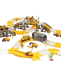 Kids Electric Track Train Toy Set with Car Models for Boys, Educational Racing Game Gift for Ages 3+
